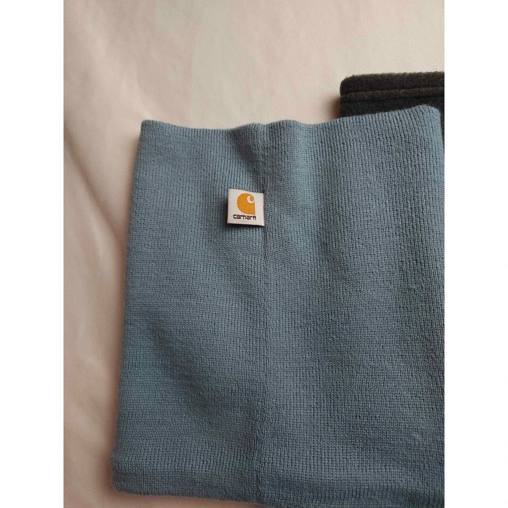 Carhartt Columbia Neck Gaiter Bundle Blue Knit Grey Fleece Winter Scarf Set Mens